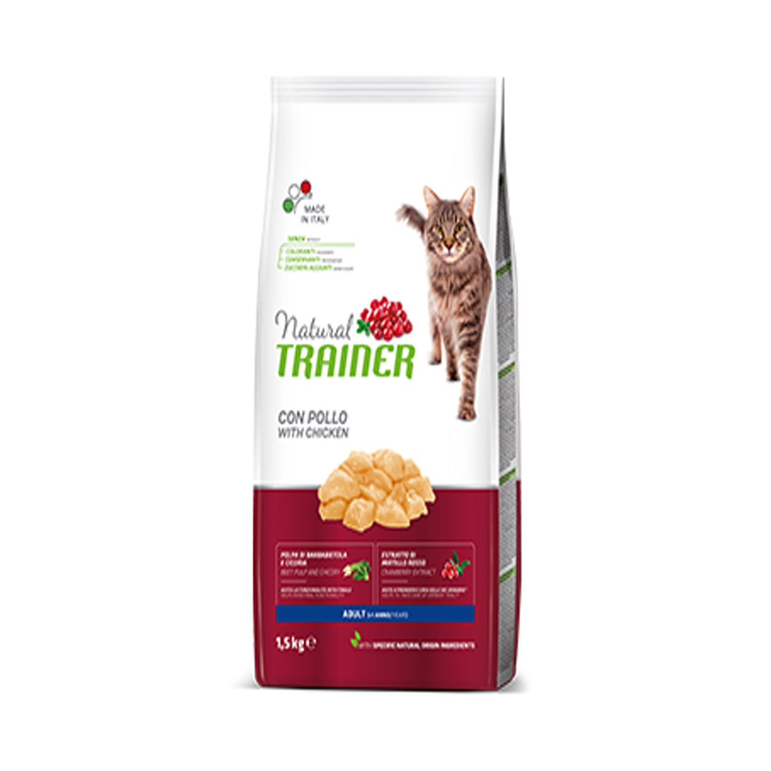 Mangime Gatto Trainer Natural Adult Pollo 1,5kg